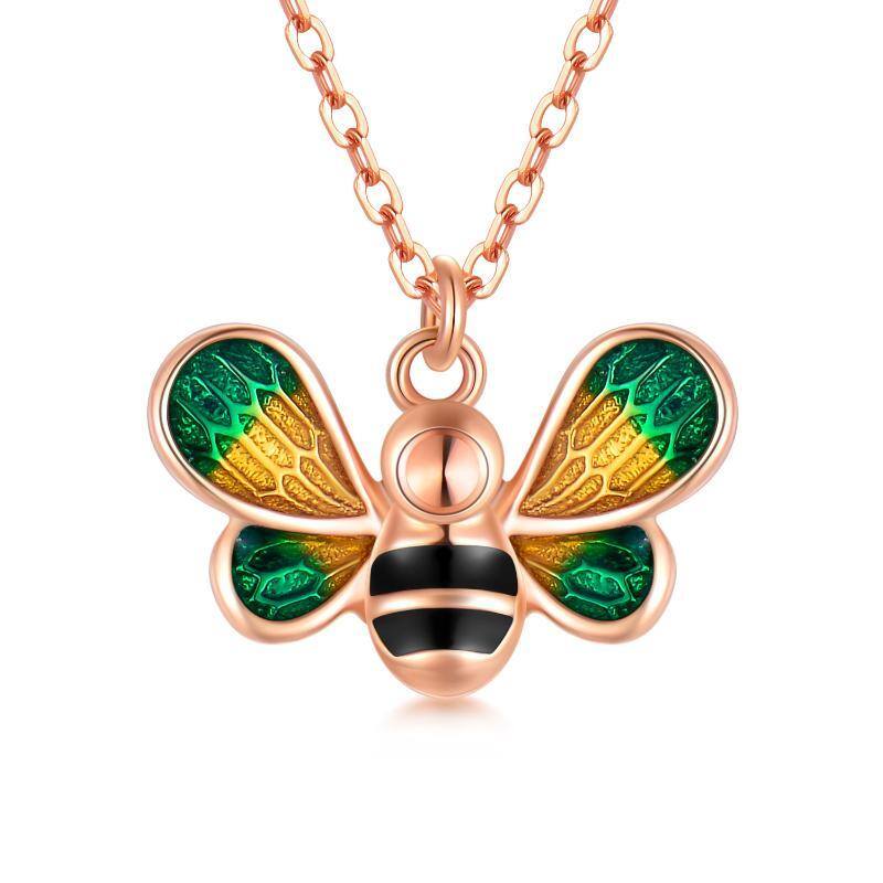 Collar Colgante Abejas Oro Rosa 10K-1