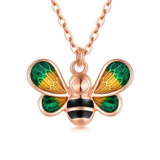 10K Rose Gold Bees Pendant Necklace-56