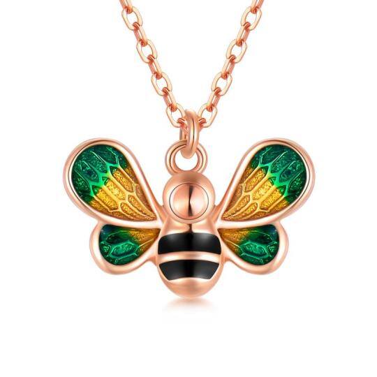 Collier à pendentif abeilles en or rose 18K