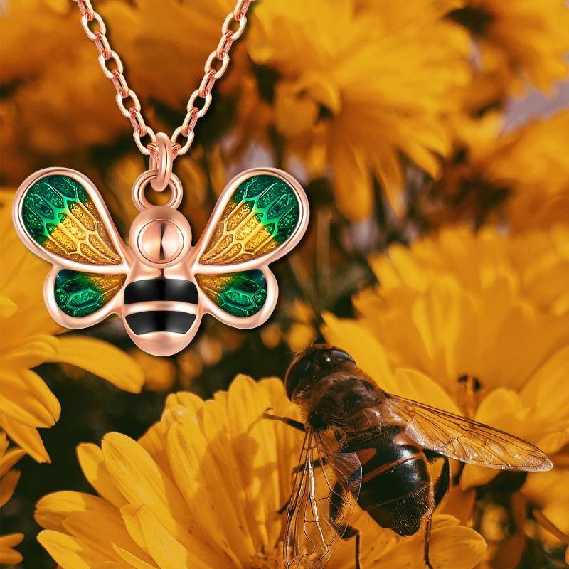 Collar Colgante Abejas Oro Rosa 10K-5