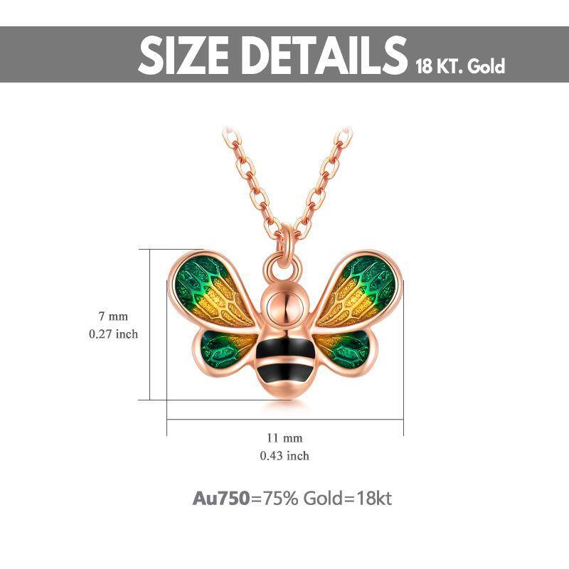 Collar Colgante Abejas Oro Rosa 10K-6