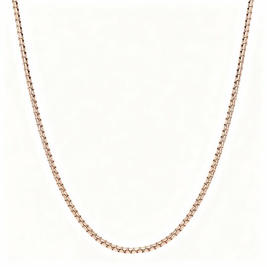 Colar para homem com corrente tipo caixa em ouro rosa 10K.
