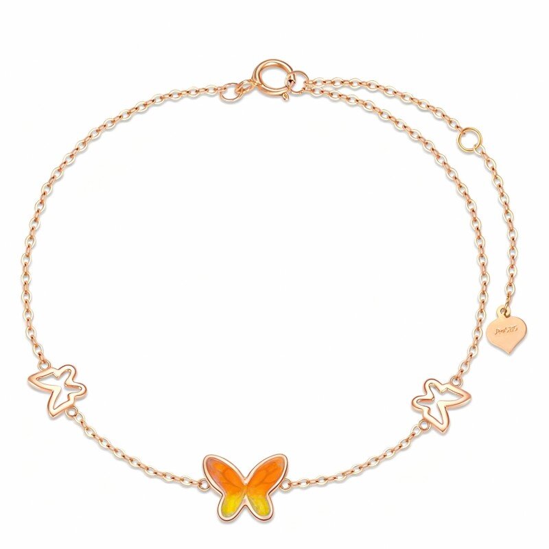 سوار فراشة من الذهب الوردي عيار 18 قيراطًا-1