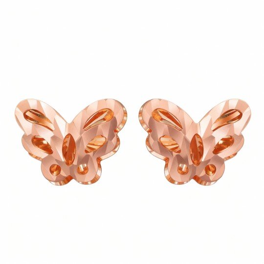 Kolczyki-sztyfty z różowego złota 10K w kształcie motyla