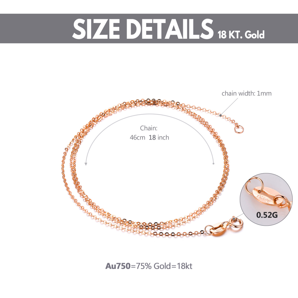 18 Karat Roségold-Kette mit Ankerkette-5