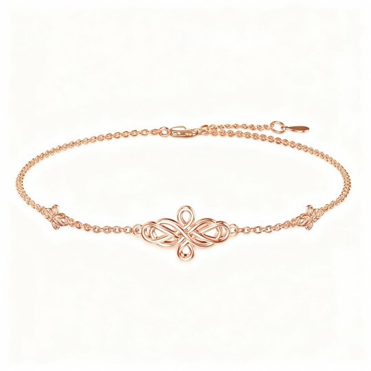 10K Rose Gold Celtic Knot Charm Bracelet
