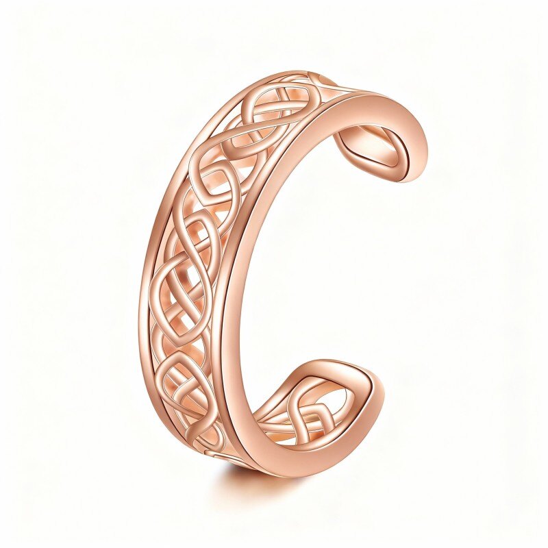 18K Rose Gold Celtic Knot Cuff Earrings-1