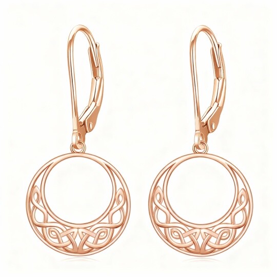 Kolczyki z węzłem celtyckim z 10-karatowego różowego złota