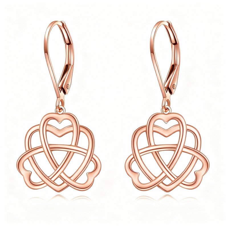 10K roségouden Keltische knoop oorbellen-1