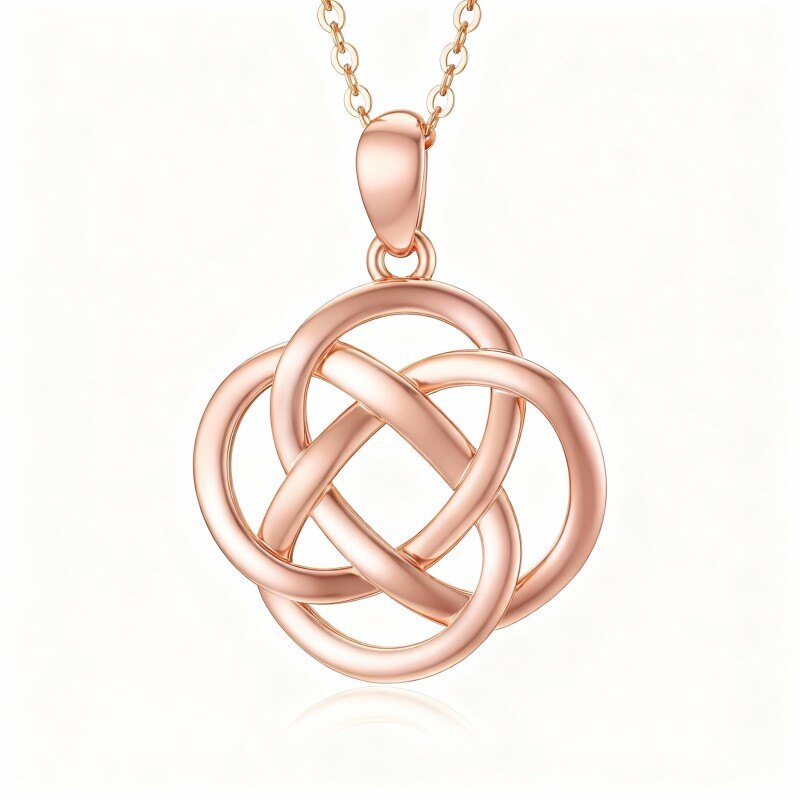 Naszyjnik z wisiorkiem celtyckim z 14-karatowego różowego złota-1