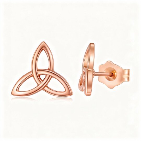 Kolczyki z węzłem celtyckim z 10-karatowego różowego złota