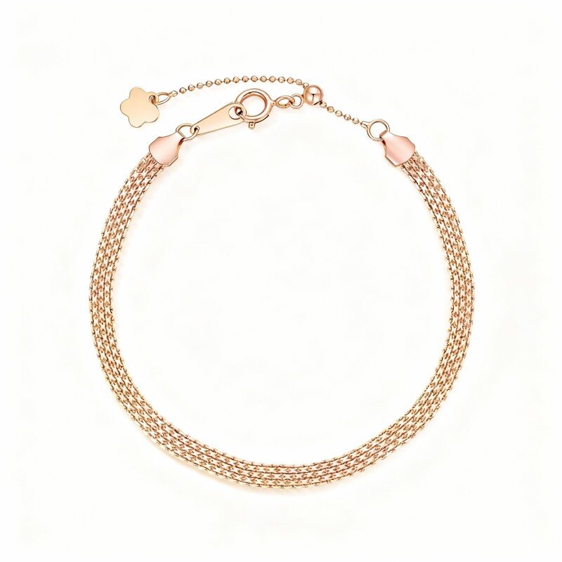 Pulseira de corrente em ouro rosa 14K-1