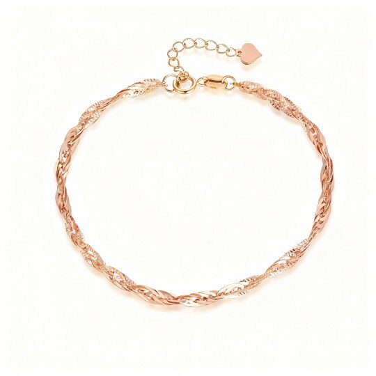 10K Rose Gold Chain Bracelet