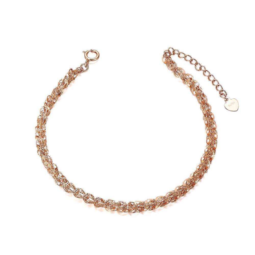 10K Rose Gold Chain Bracelet-1