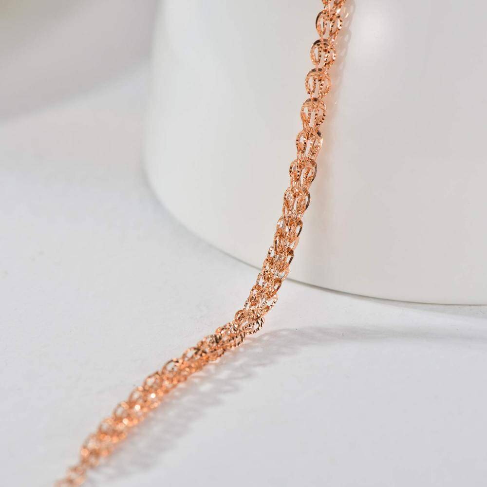 10K Rose Gold Chain Bracelet-4