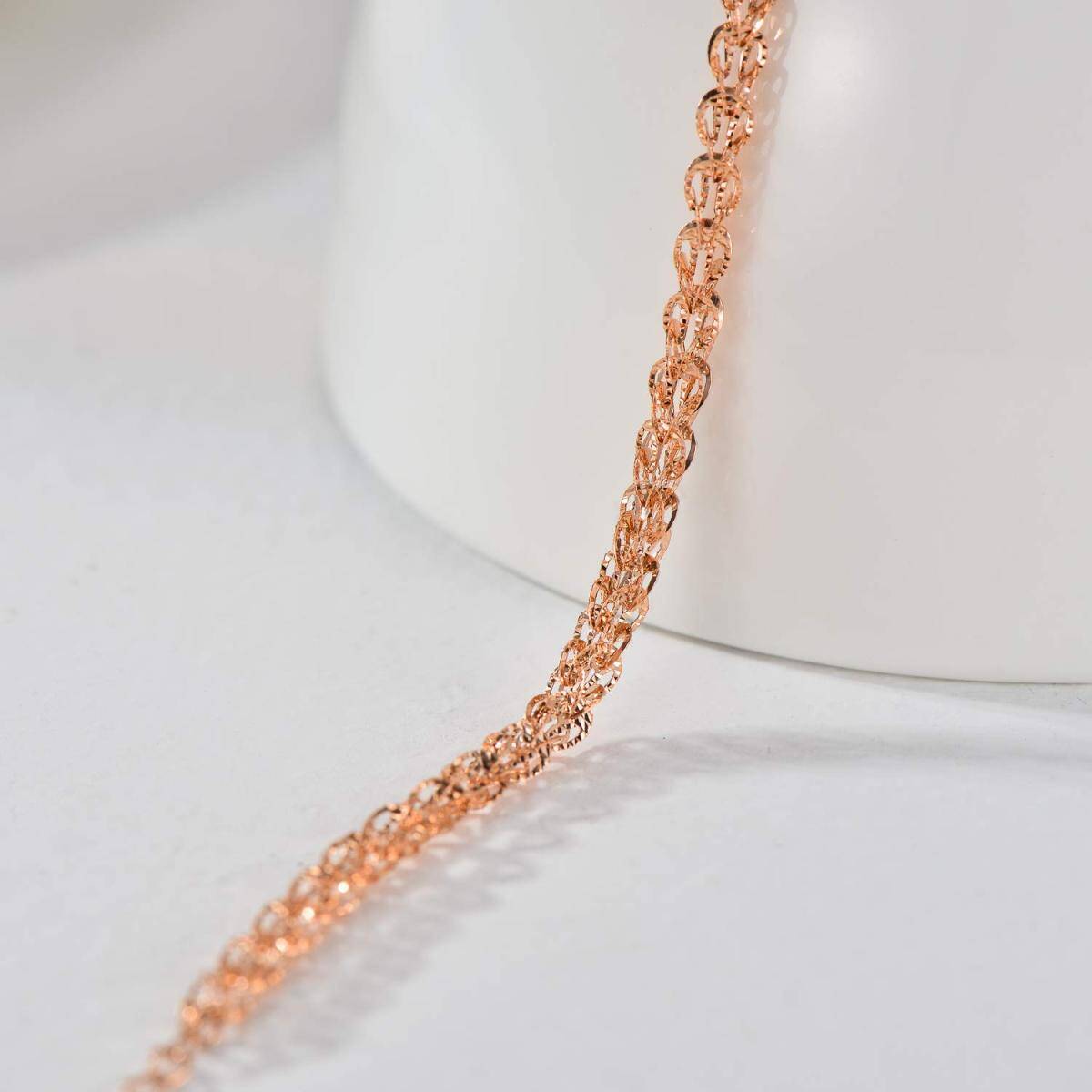 Bracelet en chaîne en or rose 18K -4