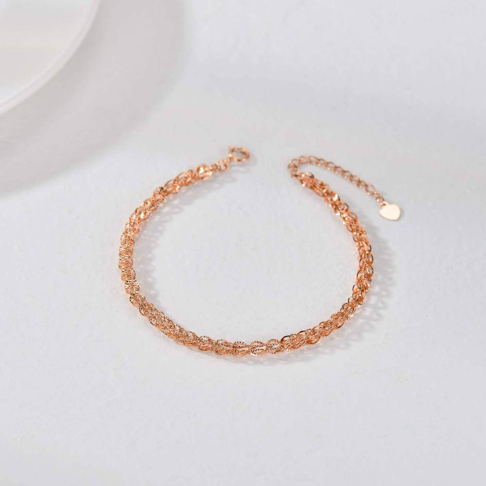 10K Rose Gold Chain Bracelet-5