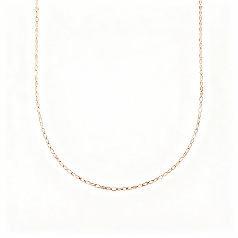 18K Rose Gold Chain Necklace-1