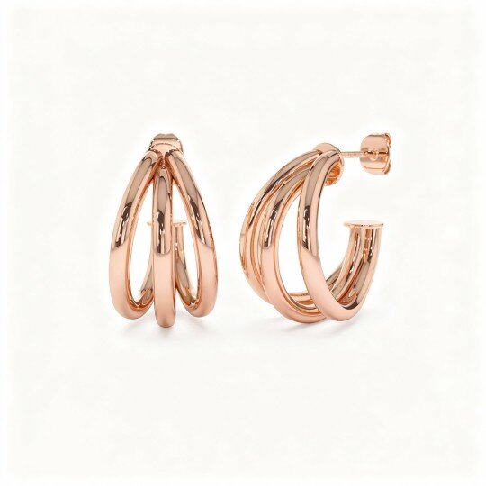 10K Rose Gold Circle Hoop Earrings