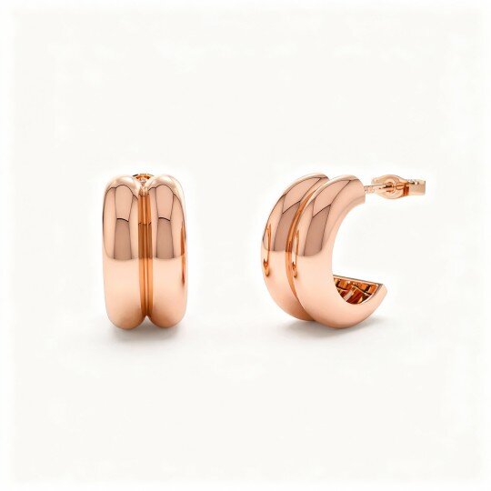 10K Rose Gold Circle Hoop Earrings