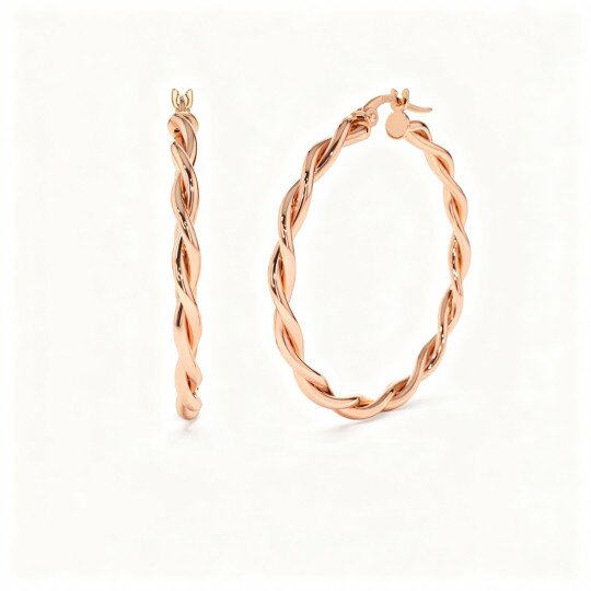 10K Rose Gold Circle Hoop Earrings