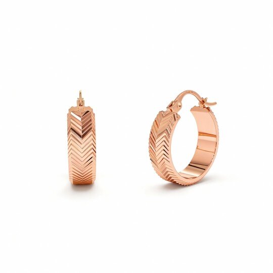 10K Rose Gold Circle Hoop Earrings