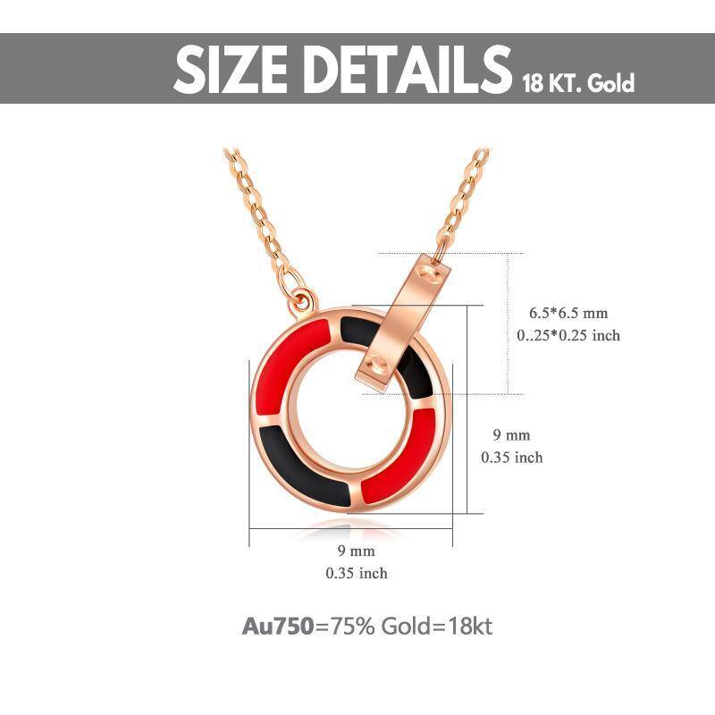 10K Rose Gold Circle Pendant Necklace-6