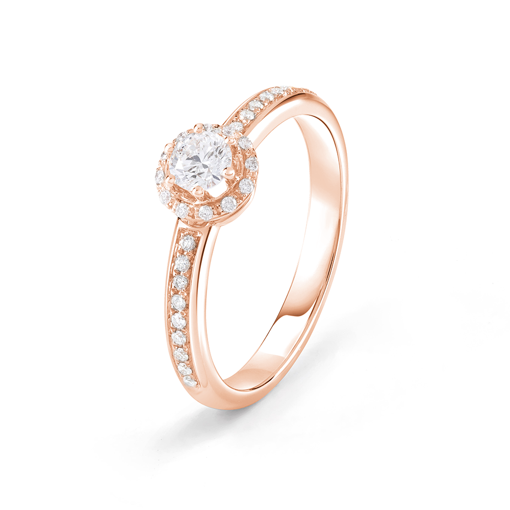 Bague de mariage en diamant de forme circulaire en or rose 18 carats-1