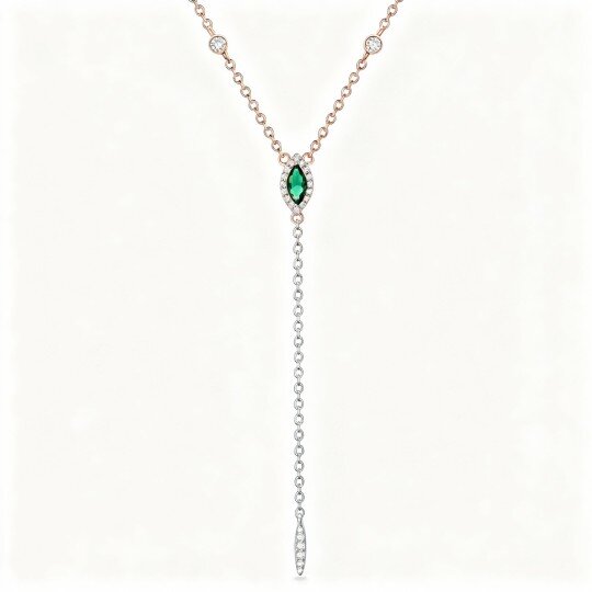 9K Rose Gold Cubic Zirconia Couple & Grandmother & Mother & Mother & Daughter & Sisters & Teacher Non-adjustable Y-Necklace
