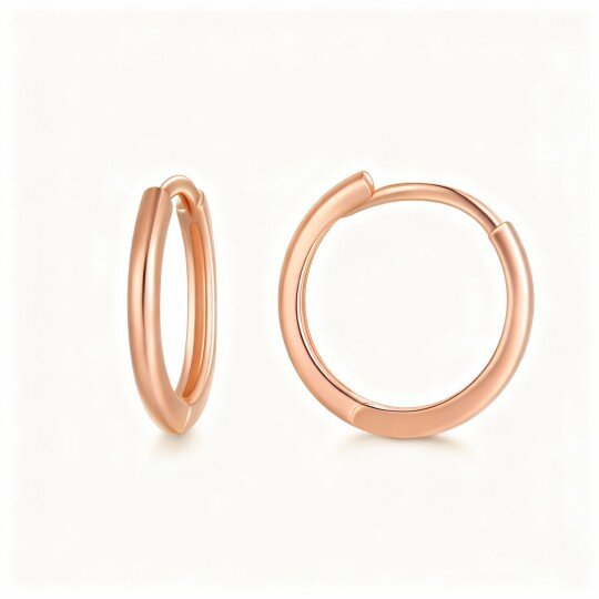 10K Rose Gold Couple Hoop Earrings
