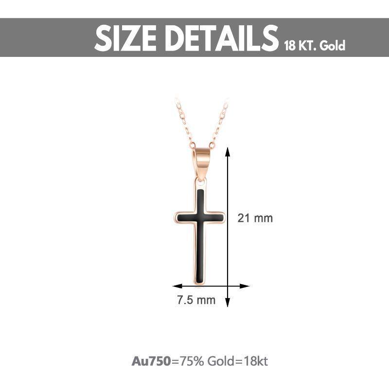 Collier à pendentif croix en or rose 18K-6