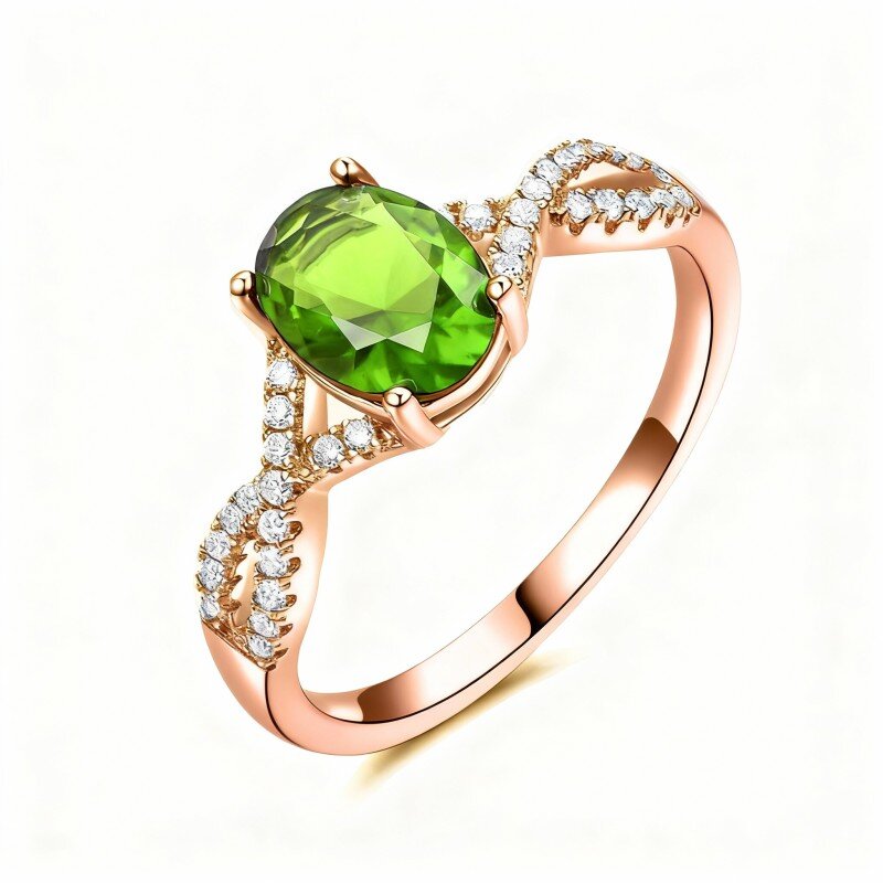 14K Rose Gold Crystal Ring-1