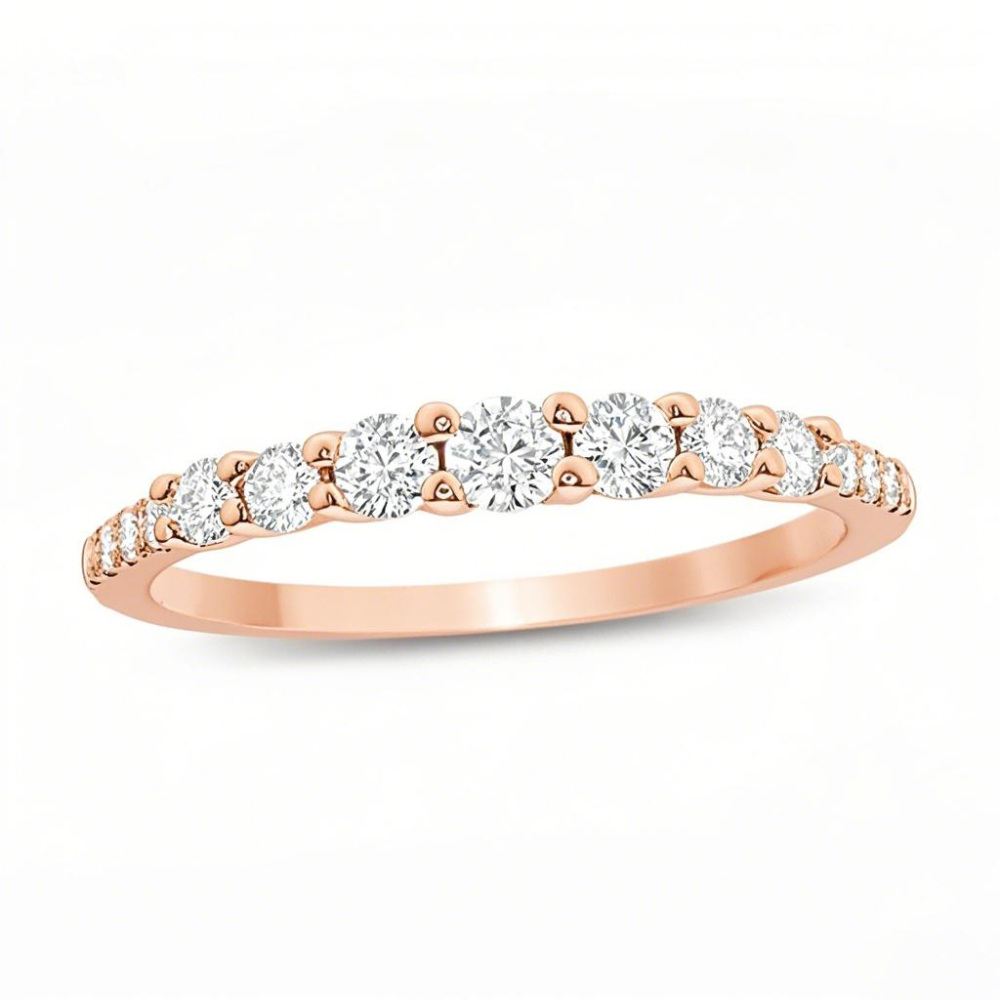18K Rose Gold 1 CT.T.W. Round Diamond Custom Wedding Ring D Color VVS1 Clarity 3EX-1