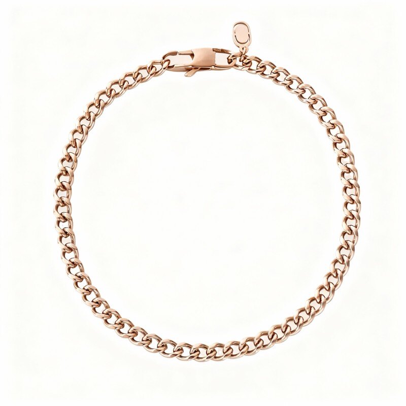 Bracelet chaîne cubaine en or rose 10 carats pour homme-1