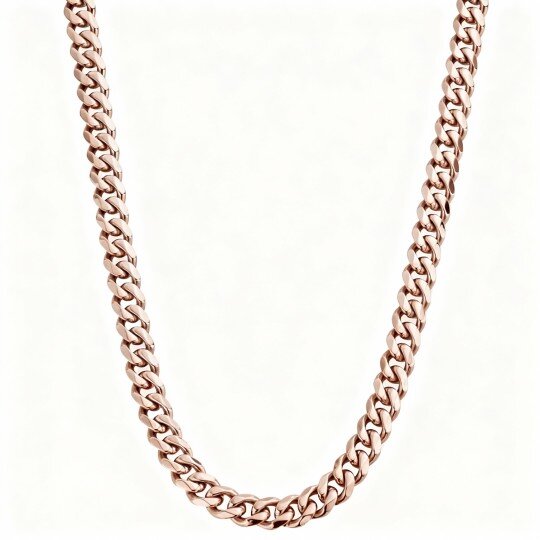 Corrente cubana em ouro rosa 10K para homem