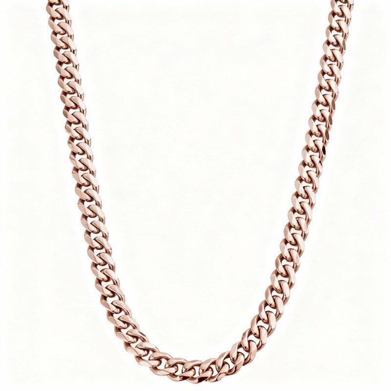 18K Rose Gold Cuban Link Chain for Men-1