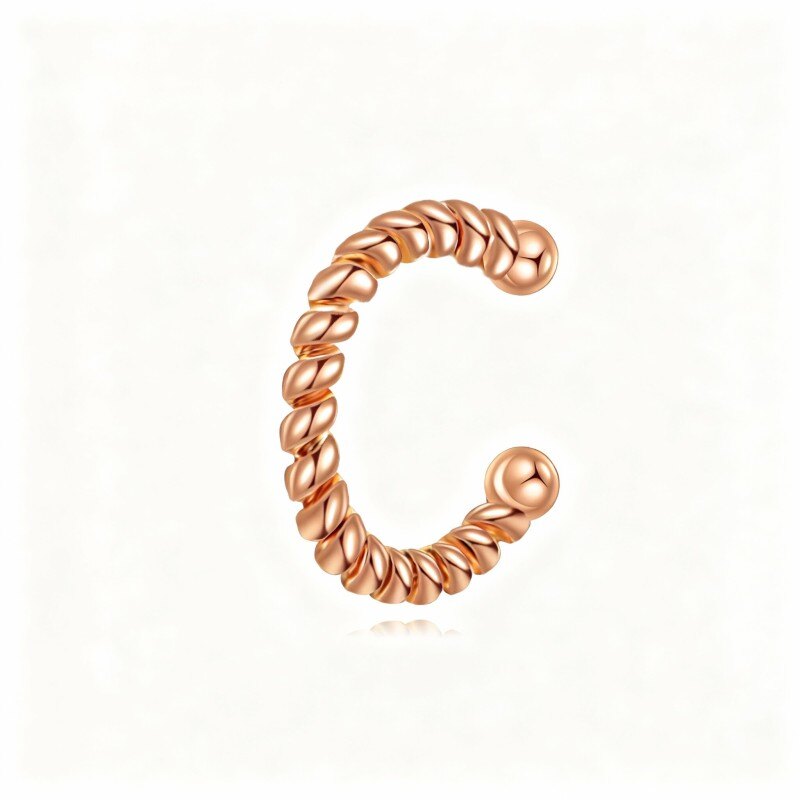 10K Rose Gold Cuff Earrings-1