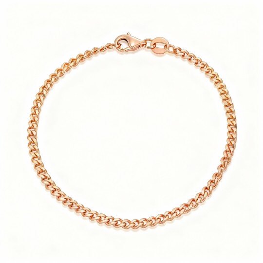 10K Rose Gold Curb Chain Bracelet