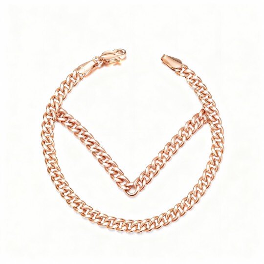10K Rose Gold Curb Chain Bracelet