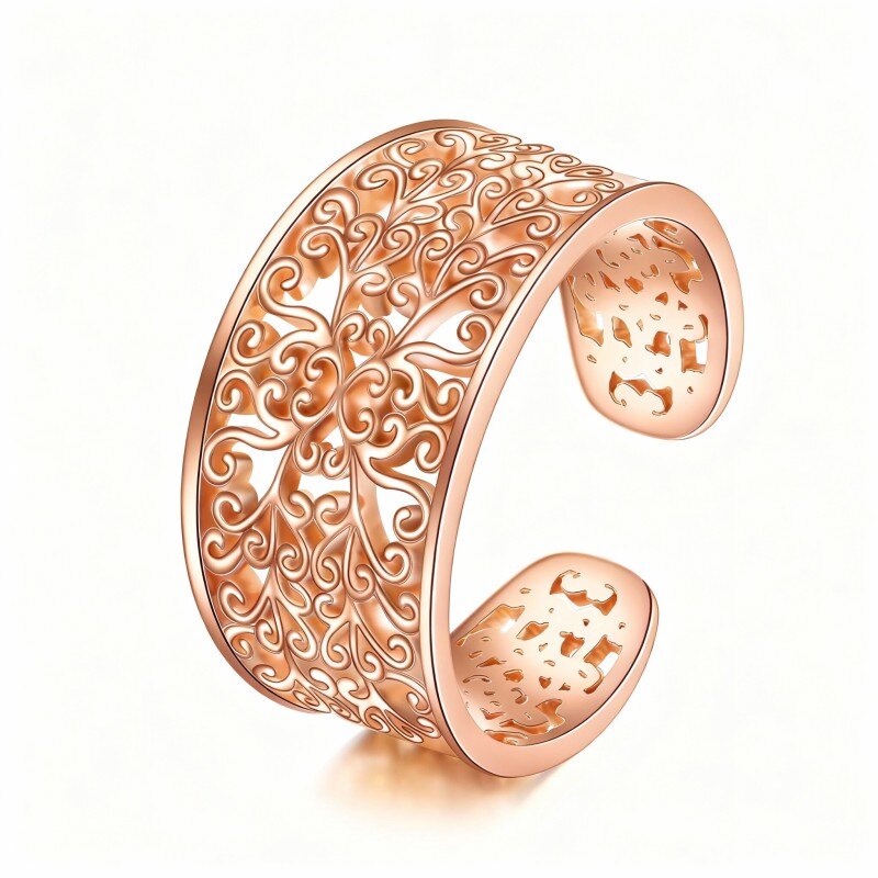 أقراط متدلية من الذهب الوردي عيار 10 قيراط بتصميم زهرة النرجس-1