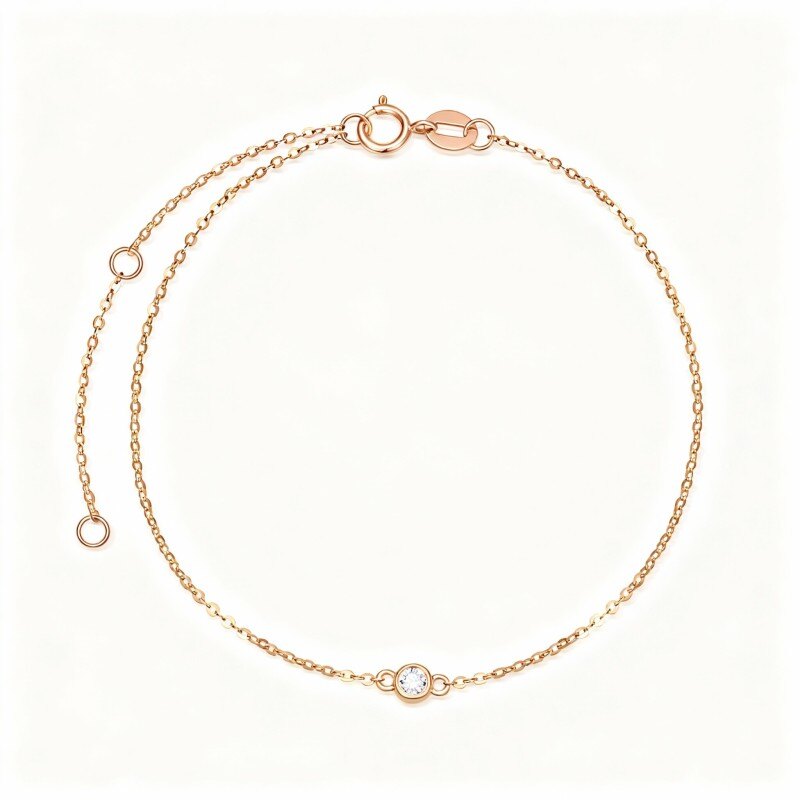 18K Rose Gold Diamond Charm Bracelet-1
