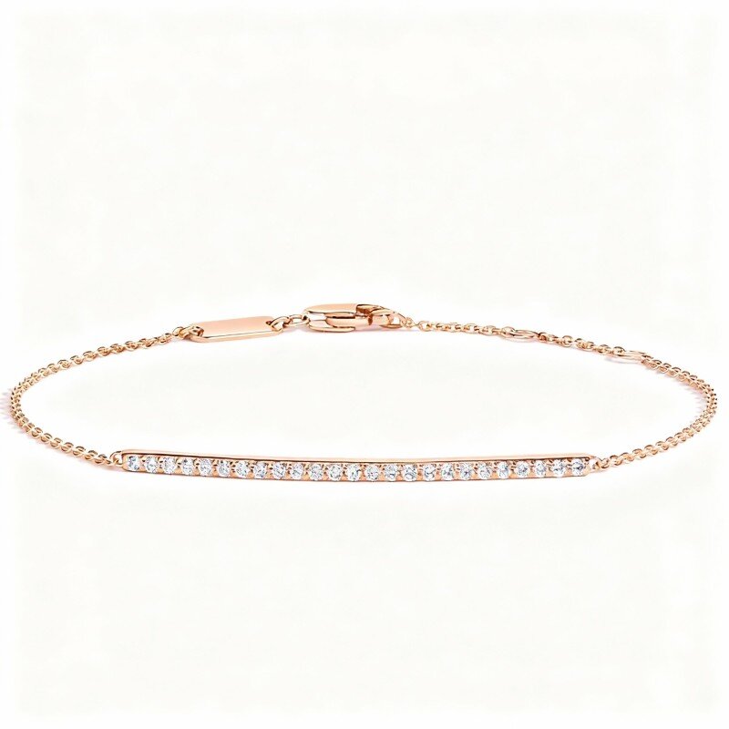 10K roségouden diamanten bedelarmband-1