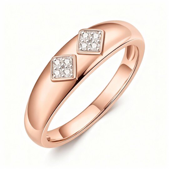 10K Rose Gold Diamond Custom Engagement Ring