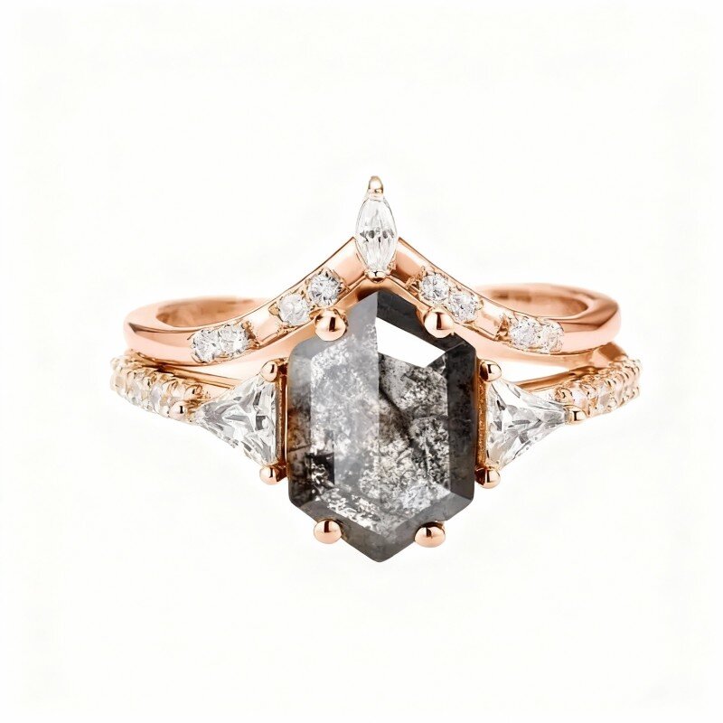 18K Rose Gold Diamond Custom Personalized Engraving Engagement Ring-1