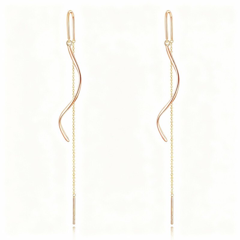 10K Rose Gold Drop Earrings-1