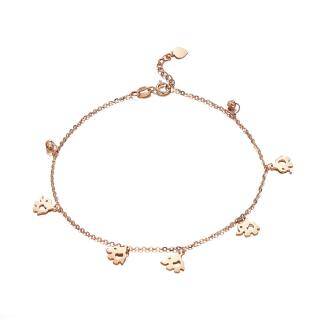 10K Rose Gold Elephant Single Layer Anklet-11