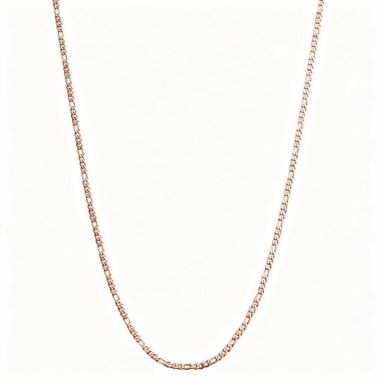 Colar para homem com corrente Figaro em ouro rosa 10K.