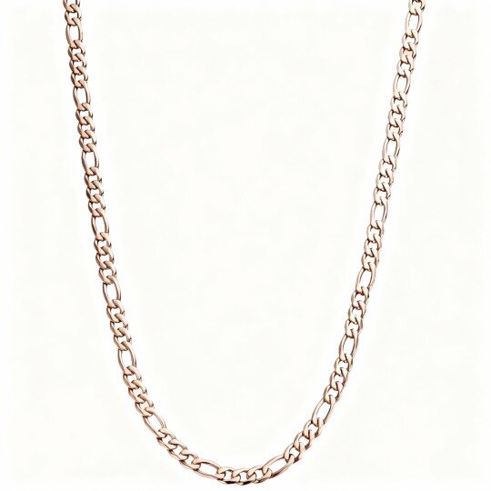 Colar para homem com corrente Figaro em ouro rosa 10K.