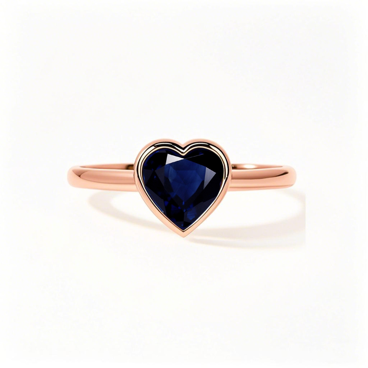 Anillo de compromiso personalizado con forma de corazón en oro rosa de 10 quilates y corte de corazón, anillo de aniversario con piedras preciosas.-1