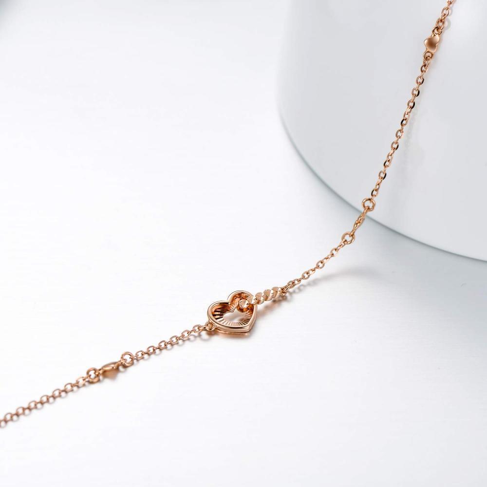 Armband mit Herzanhänger aus 18 Karat Roségold-4